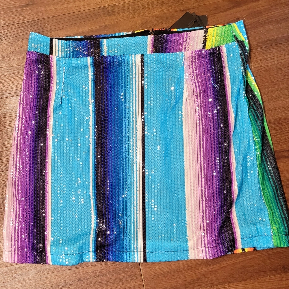 Serape Sequin Boutique Skirt